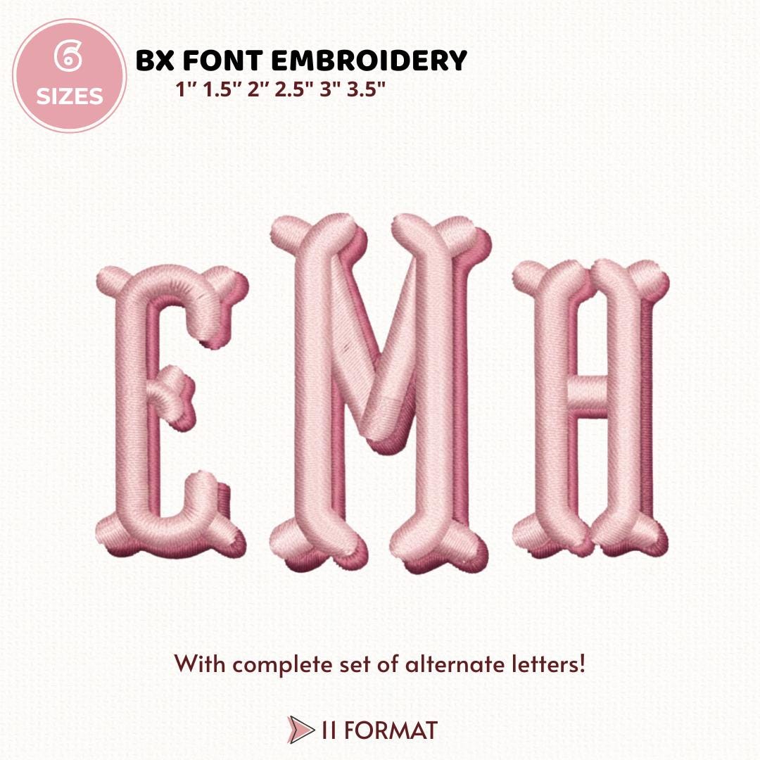 Fishtail Embroidery Monogram Family Designs In 6 Sizes, Instant Download BX Font | PES + 11 other formats for Embroidery Machines