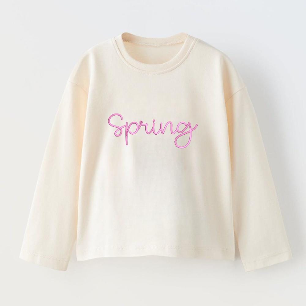 Spring Bloom Cursive Machine Embroidery Font, Monogram Script Alphabet, Satin Stitch, PES DST, Signature Font, 6 Sizes, Instant Download
