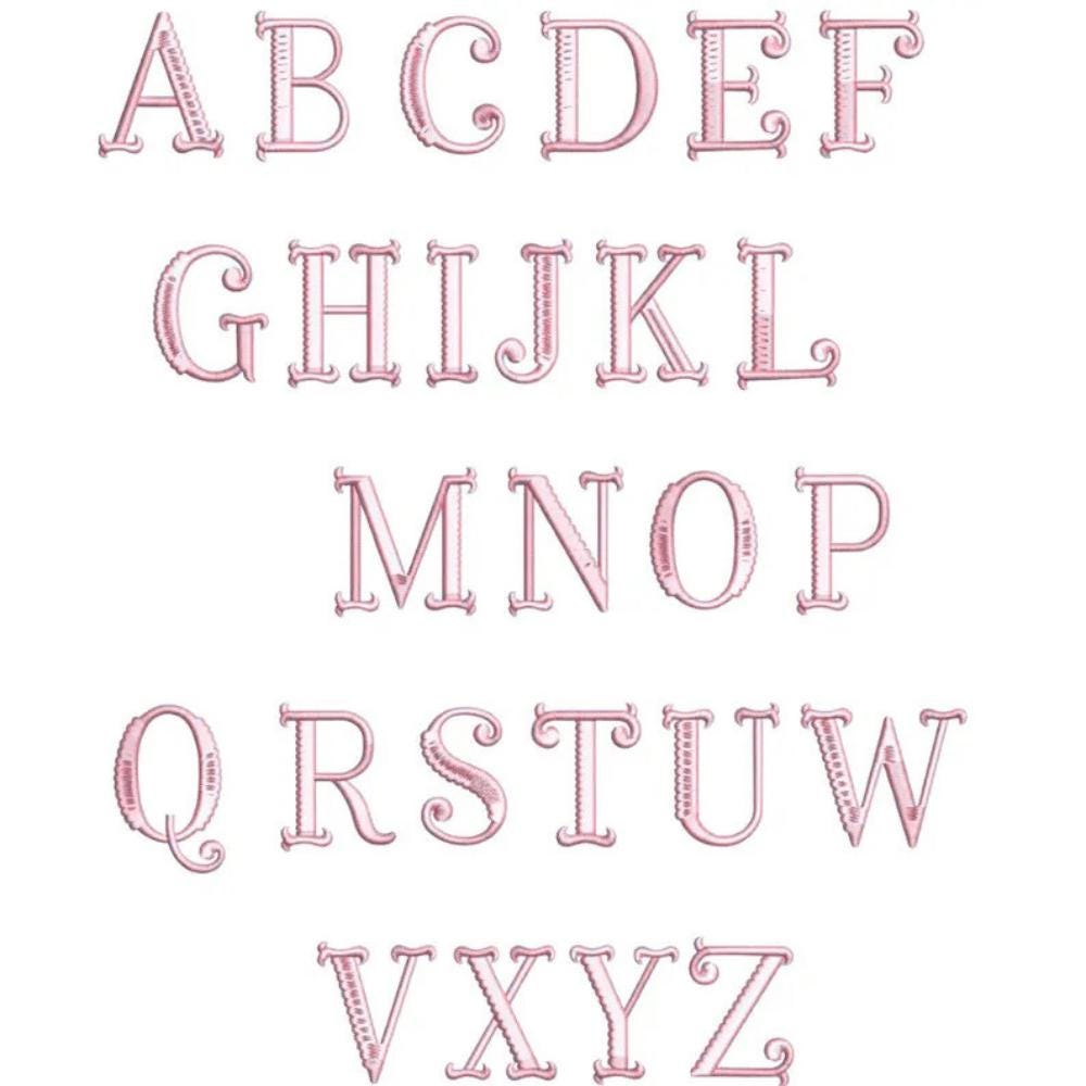 Classic Monogram Embroidery Design, Elegant Monogram Embroidery Font, BX Font (Digital Download), 5 sizes, 11 formats