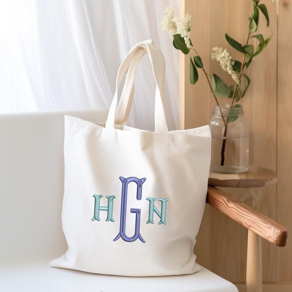Monogram Fishtail Embroidery,  Fishtail Embroidery Monogram, Instant Download BX Font | PES + 11 other formats for Embroidery Machines