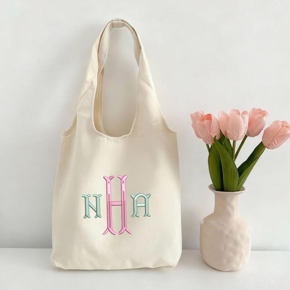 Monogram Fishtail Embroidery,  Fishtail Embroidery Monogram, Instant Download BX Font | PES + 11 other formats for Embroidery Machines