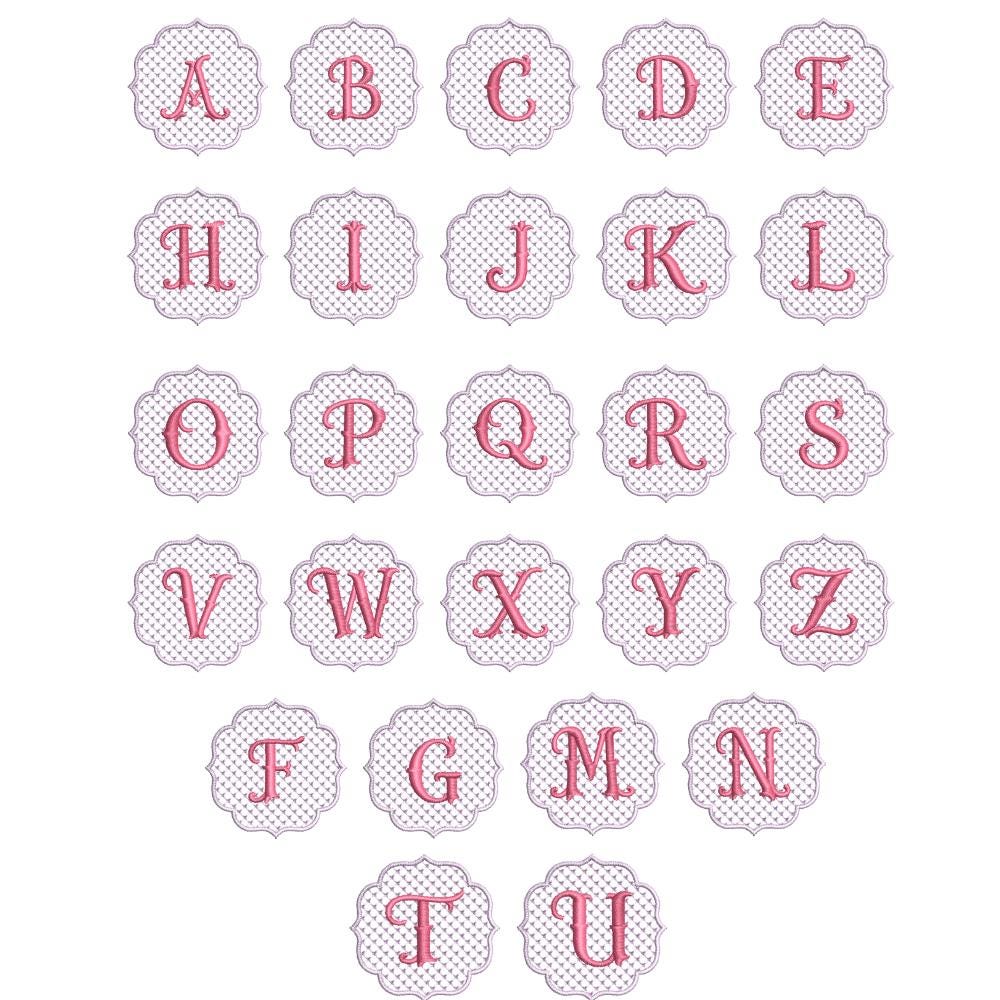 Embossed Monogram Embroidery Font, BX Included Embroidery Font, Floral Alphabet A-Z (BX Font) (Digital Download)