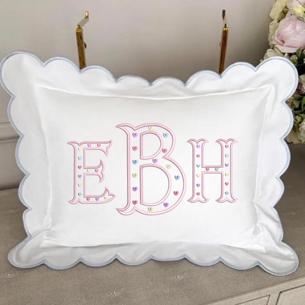 Heart Monogram Fishtail Embroidery Monogram Family Designs, Instant Download BX Font | PES + 11 other formats for Embroidery Machines