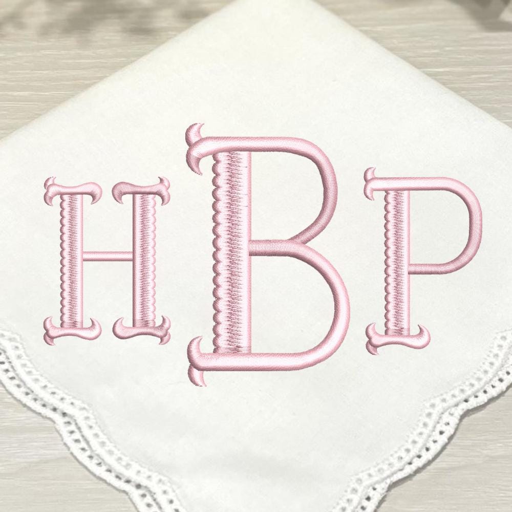 Classic Monogram Embroidery Design, Elegant Monogram Embroidery Font, BX Font (Digital Download), 5 sizes, 11 formats