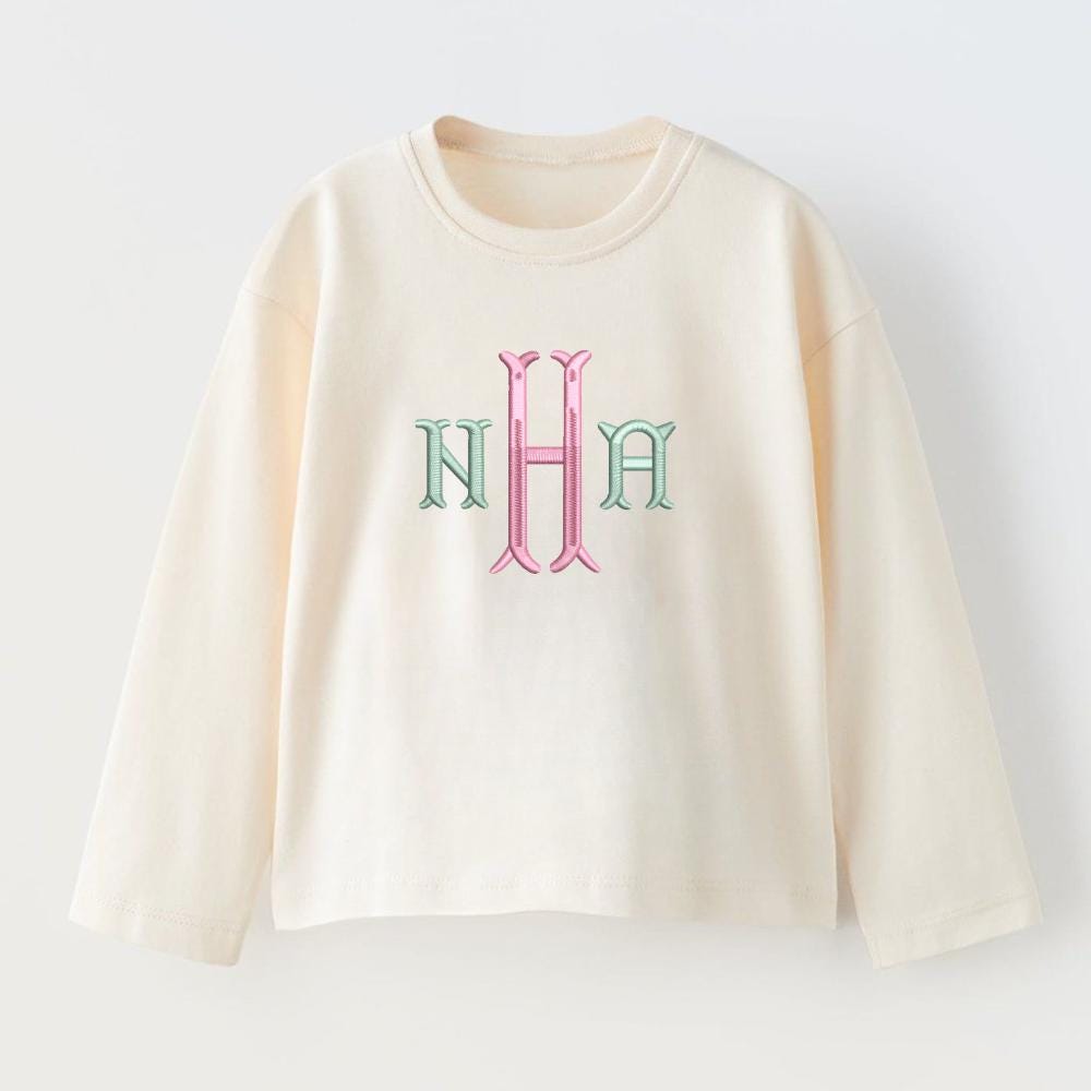 Monogram Fishtail Embroidery,  Fishtail Embroidery Monogram, Instant Download BX Font | PES + 11 other formats for Embroidery Machines
