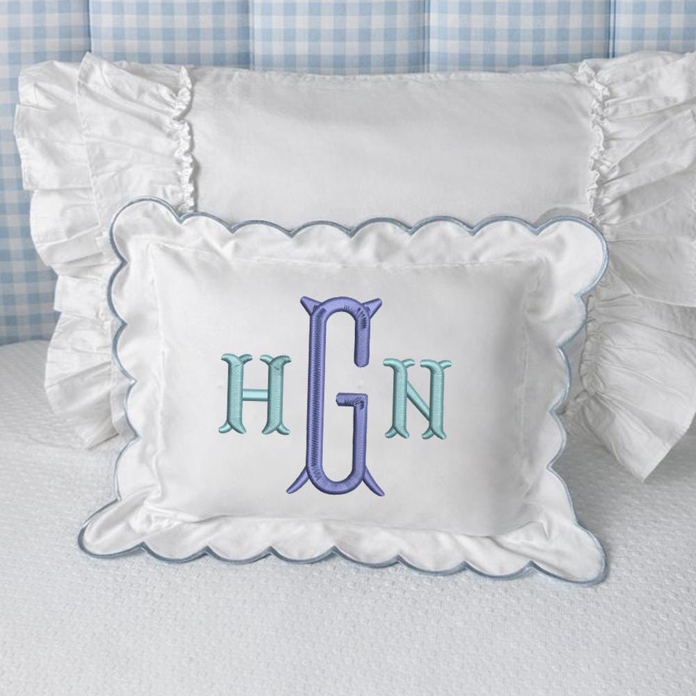 Monogram Fishtail Embroidery,  Fishtail Embroidery Monogram, Instant Download BX Font | PES + 11 other formats for Embroidery Machines