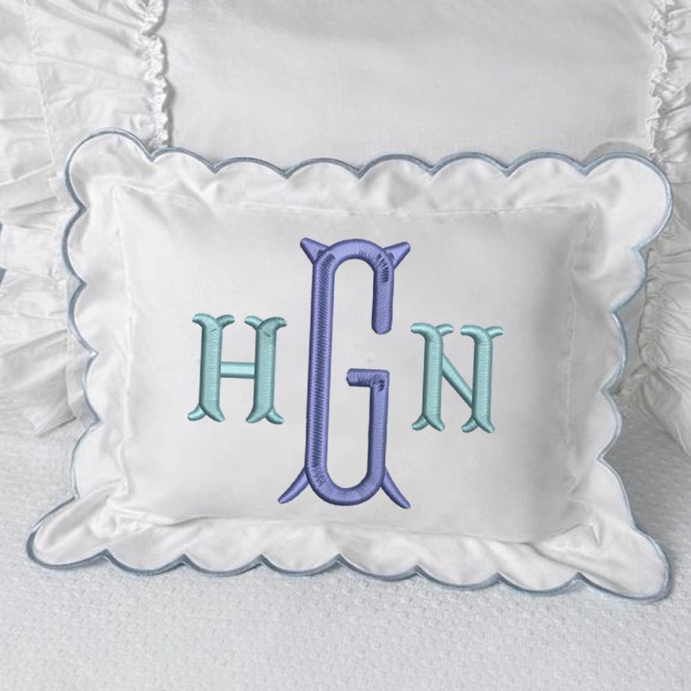Monogram Fishtail Embroidery,  Fishtail Embroidery Monogram, Instant Download BX Font | PES + 11 other formats for Embroidery Machines