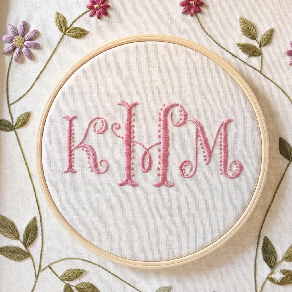 6 Satin Stitch Monogram Fonts Embroidery Bundle, Alphabet Designs, BX + 11 formats, Fishtail Monogram Embroidery Font, (Instant Download)