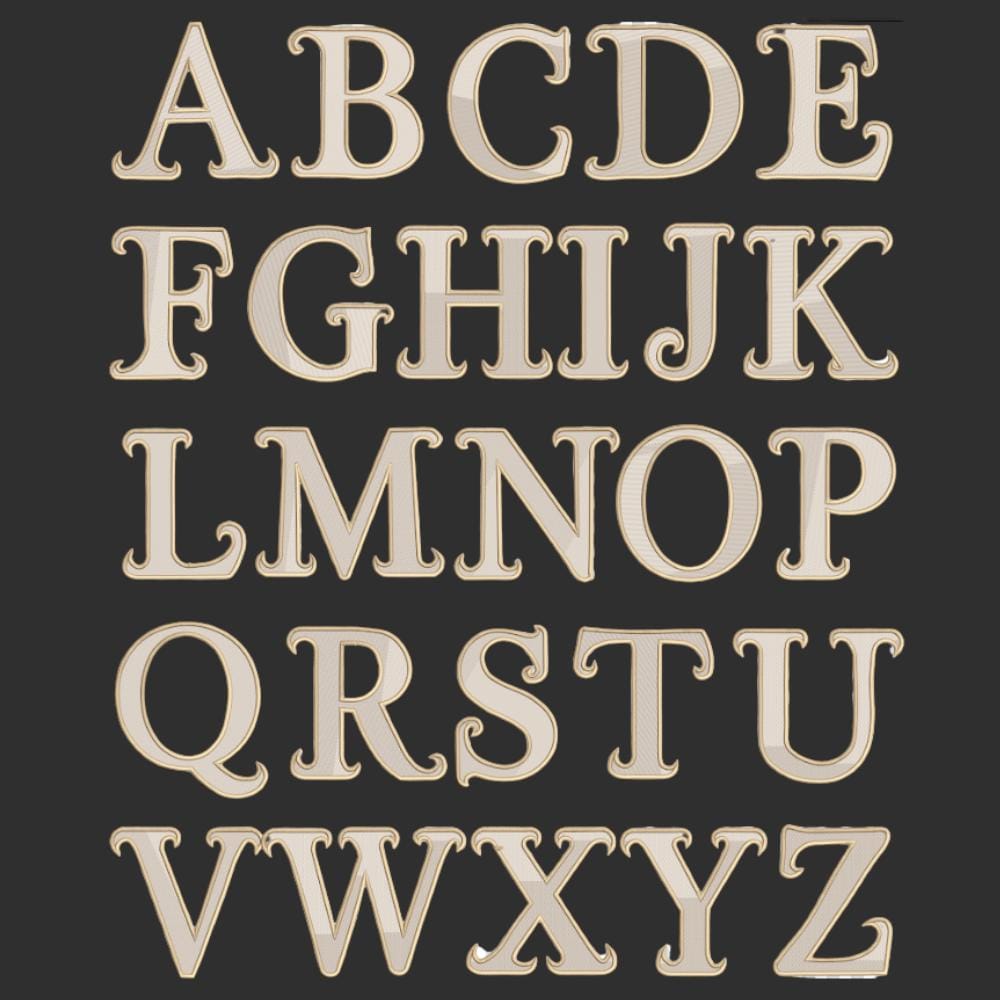 6 Satin Stitch Monogram Fonts Embroidery Bundle, Alphabet Designs, BX + 11 formats, Fishtail Monogram Embroidery Font, (Instant Download)