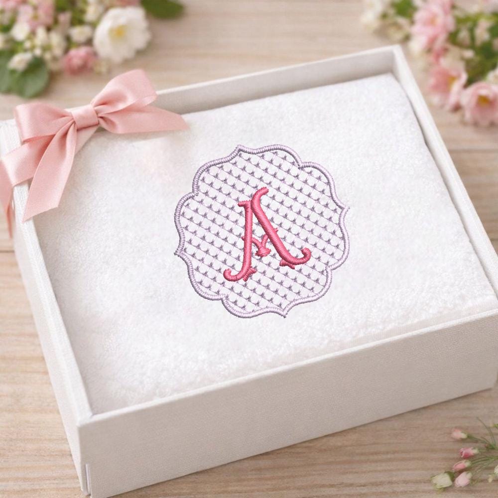 Embossed Monogram Embroidery Font, BX Included Embroidery Font, Floral Alphabet A-Z (BX Font) (Digital Download)