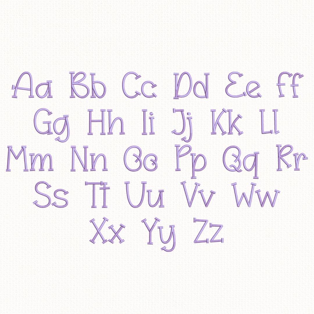 Blossy Satin Embroidery Font, Thin Script (BX Included, Instant Download)
