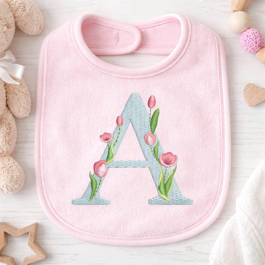 Floral Alphabet Embroidery Design: A-Z Font Bundle, 6 Sizes (BX Included, Instant Download)