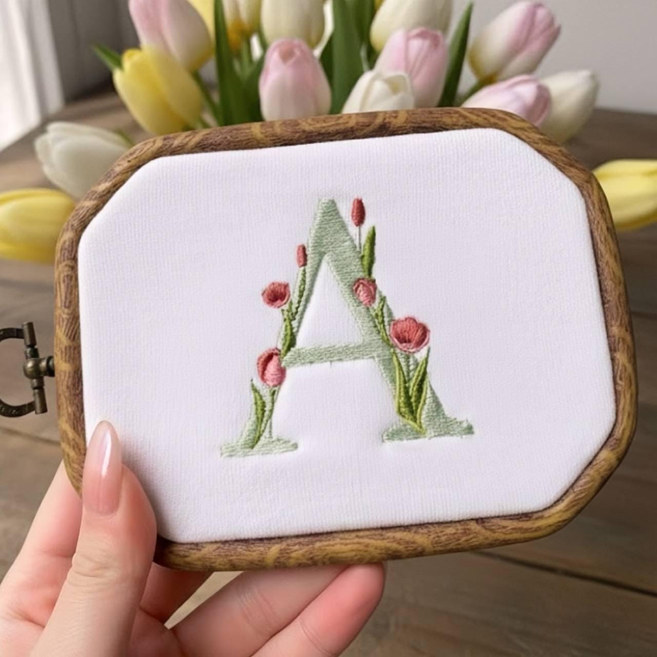 Floral Alphabet Embroidery Design: A-Z Font Bundle, 6 Sizes (BX Included, Instant Download)