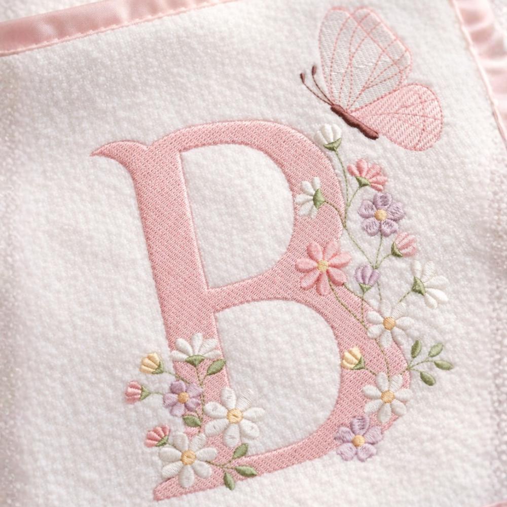 Floral Monogram Embroidery Font, Butterfly Alphabet A-Z, Elegant Flower Letters, Satin Stitch, BX Font | PES + 11 other formats