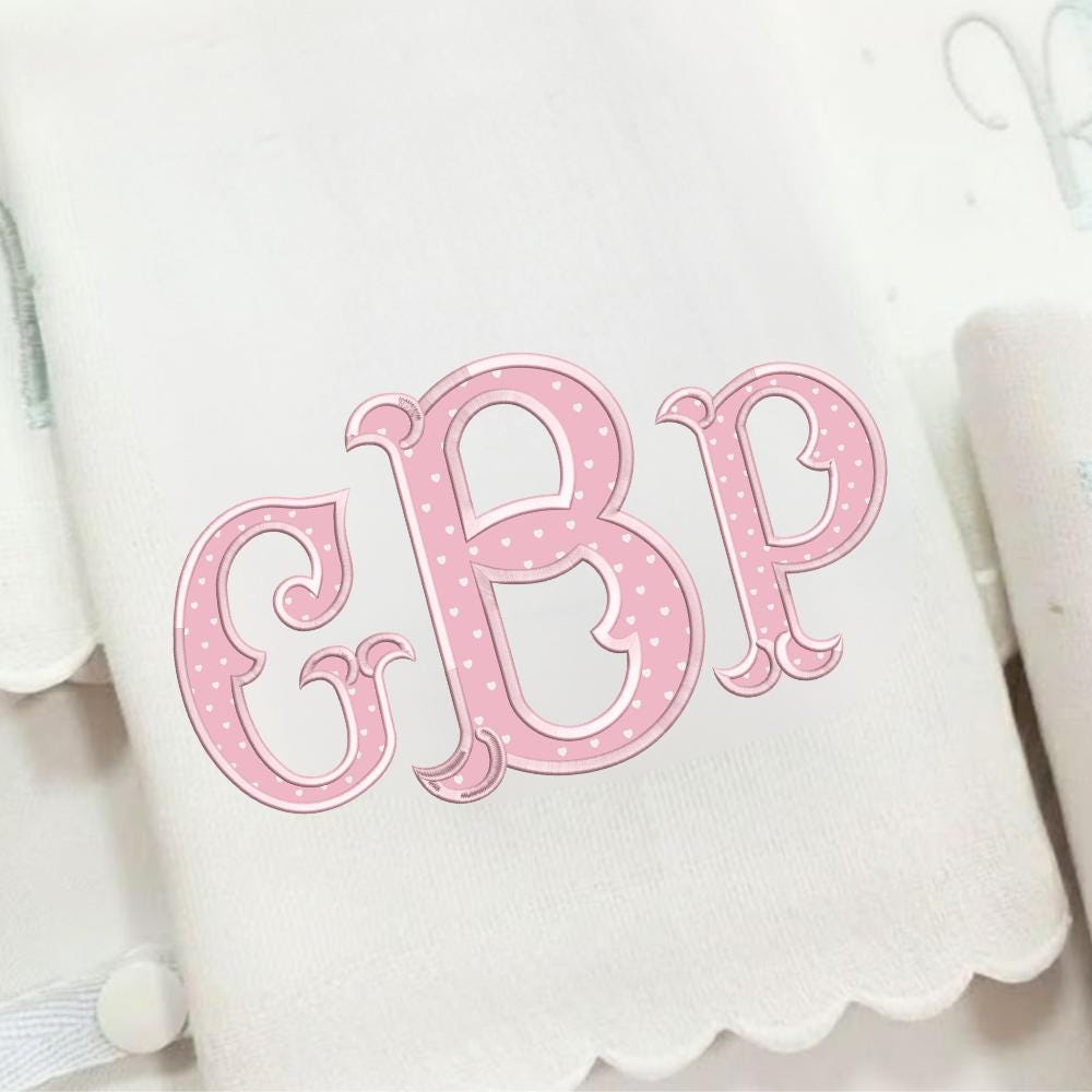 Applique Embroidery Font, Monogram Font Embroidery Design,  A-Z Lace BX Font, 5 Sizes, BX Font Included