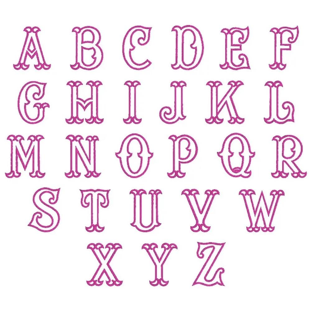 Applique Embroidery Font, Monogram Font Embroidery Design,  A-Z Lace BX Font, 5 Sizes, BX Font Included