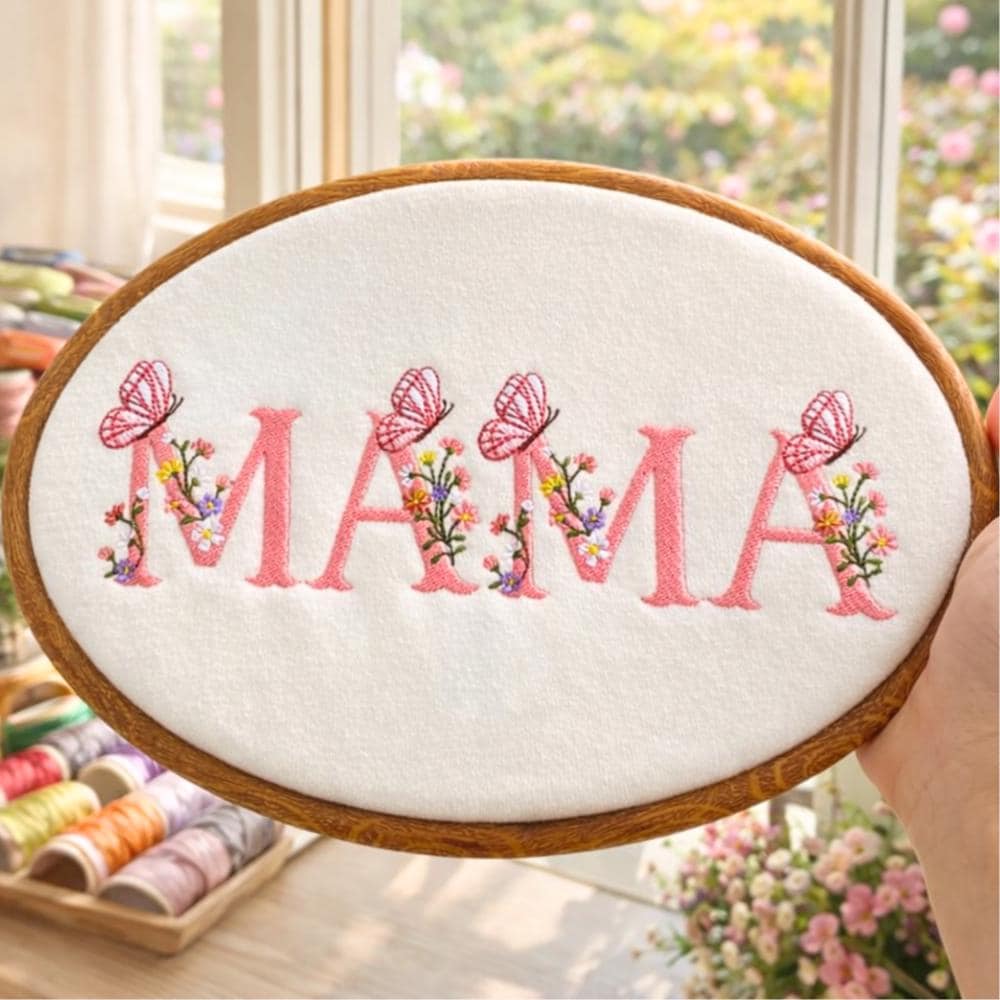 Floral Monogram Embroidery Font, Butterfly Alphabet A-Z, Elegant Flower Letters, Satin Stitch, BX Font | PES + 11 other formats