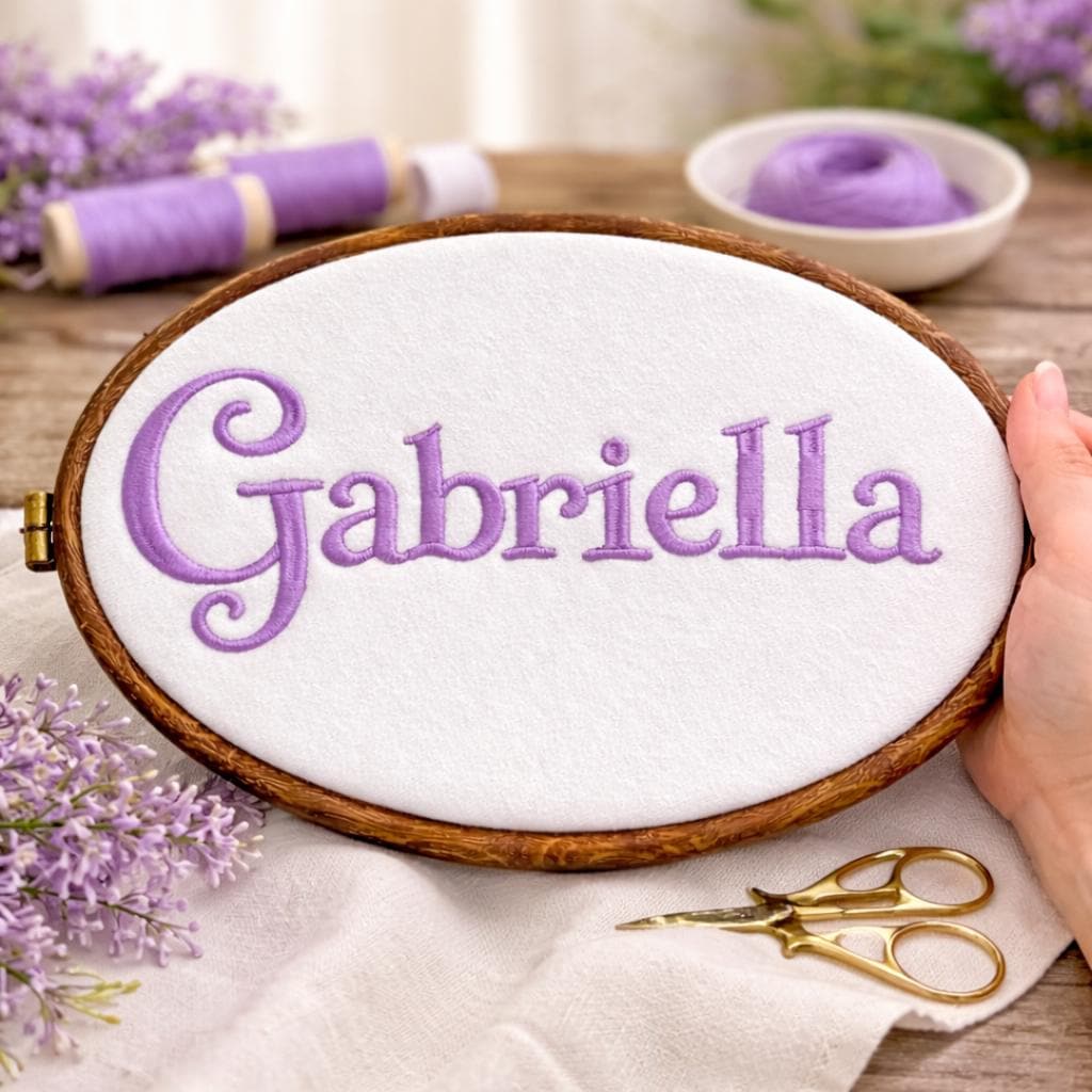 Gaberiella Machine Embroidery Font: Native BX, Satin Stitch Font (BX Included, Instant Download)