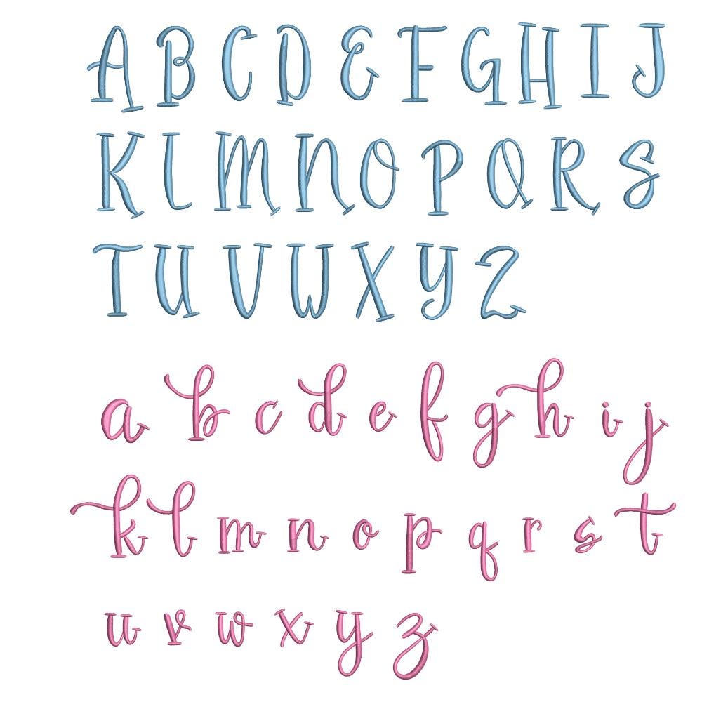 Sophia Embroidery Font Digital Machine Embroidery: Native BX + Satin Stitch font, (BX Included, Instant Download)