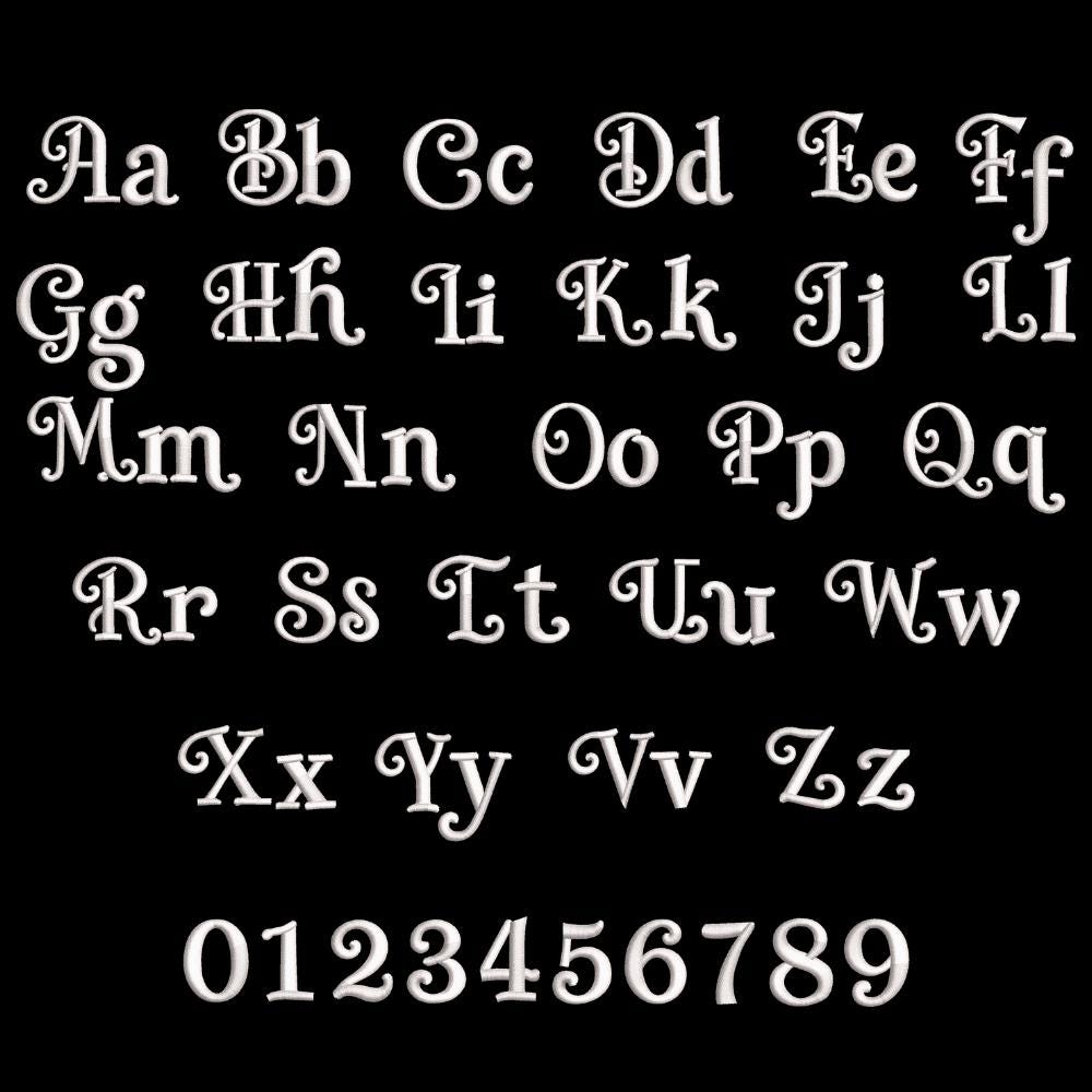 Gaberiella Machine Embroidery Font: Native BX, Satin Stitch Font (BX Included, Instant Download)