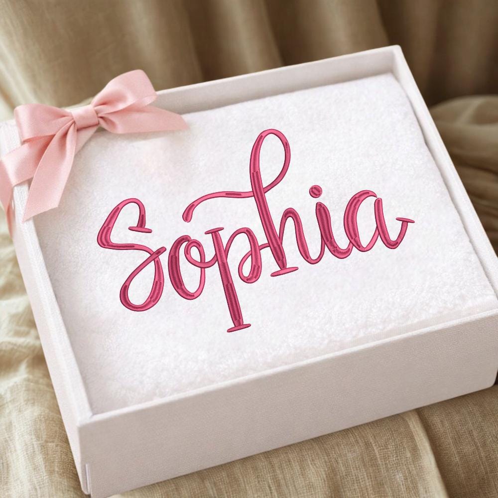 Sophia Embroidery Font Digital Machine Embroidery: Native BX + Satin Stitch font, (BX Included, Instant Download)