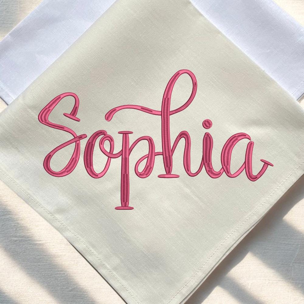 Sophia Embroidery Font Digital Machine Embroidery: Native BX + Satin Stitch font, (BX Included, Instant Download)