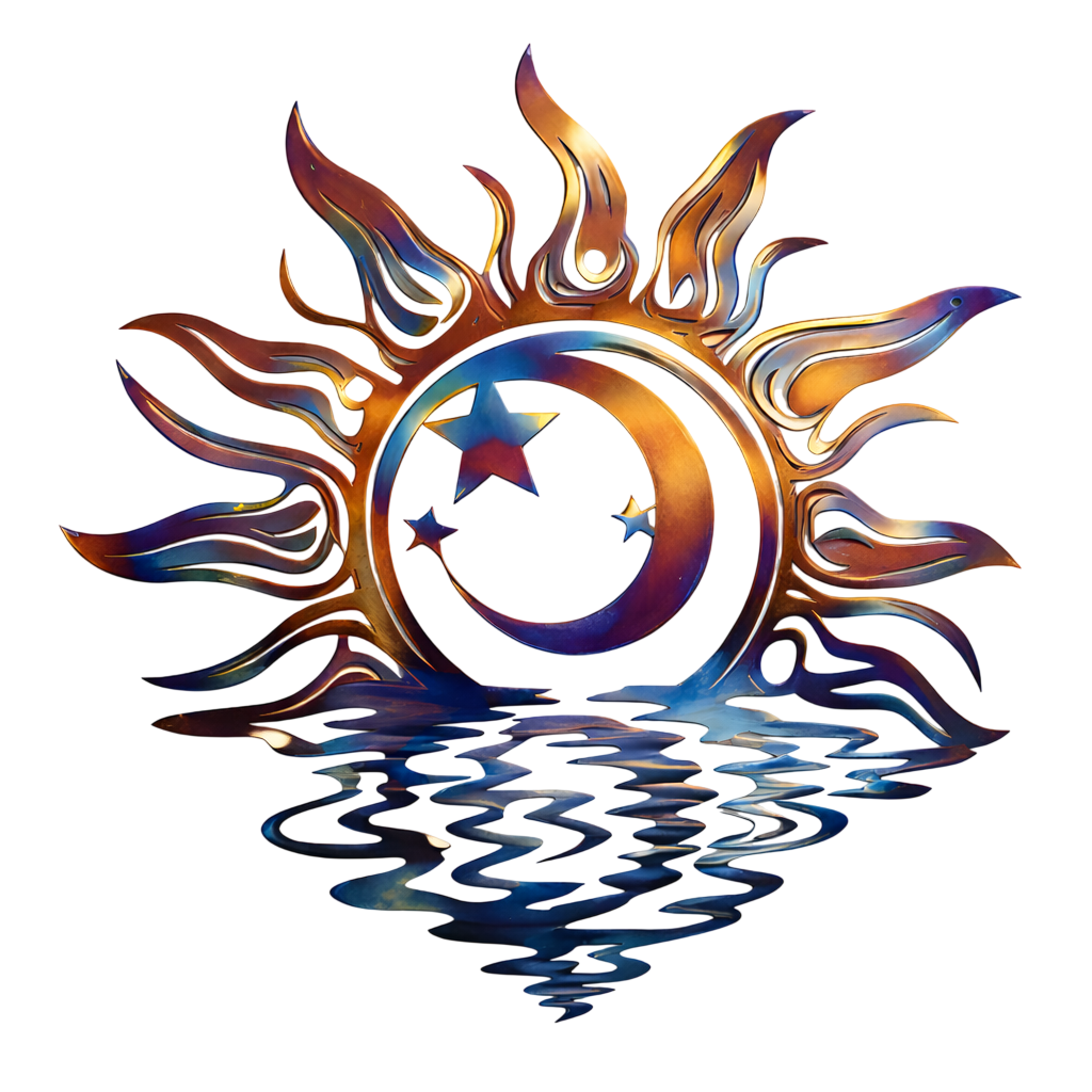Sun Moon Ocean Wall Art – Coastal Celestial UV Printed Decor for Indoor &amp; Outdoor Spaces