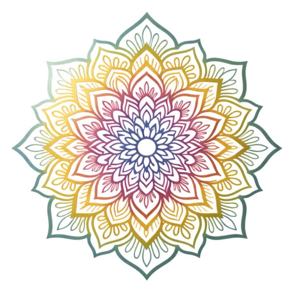 Mandala Flower Wall Art – Boho Rainbow Style UV Printed Metal Decor for Living Room &amp; Meditation Space