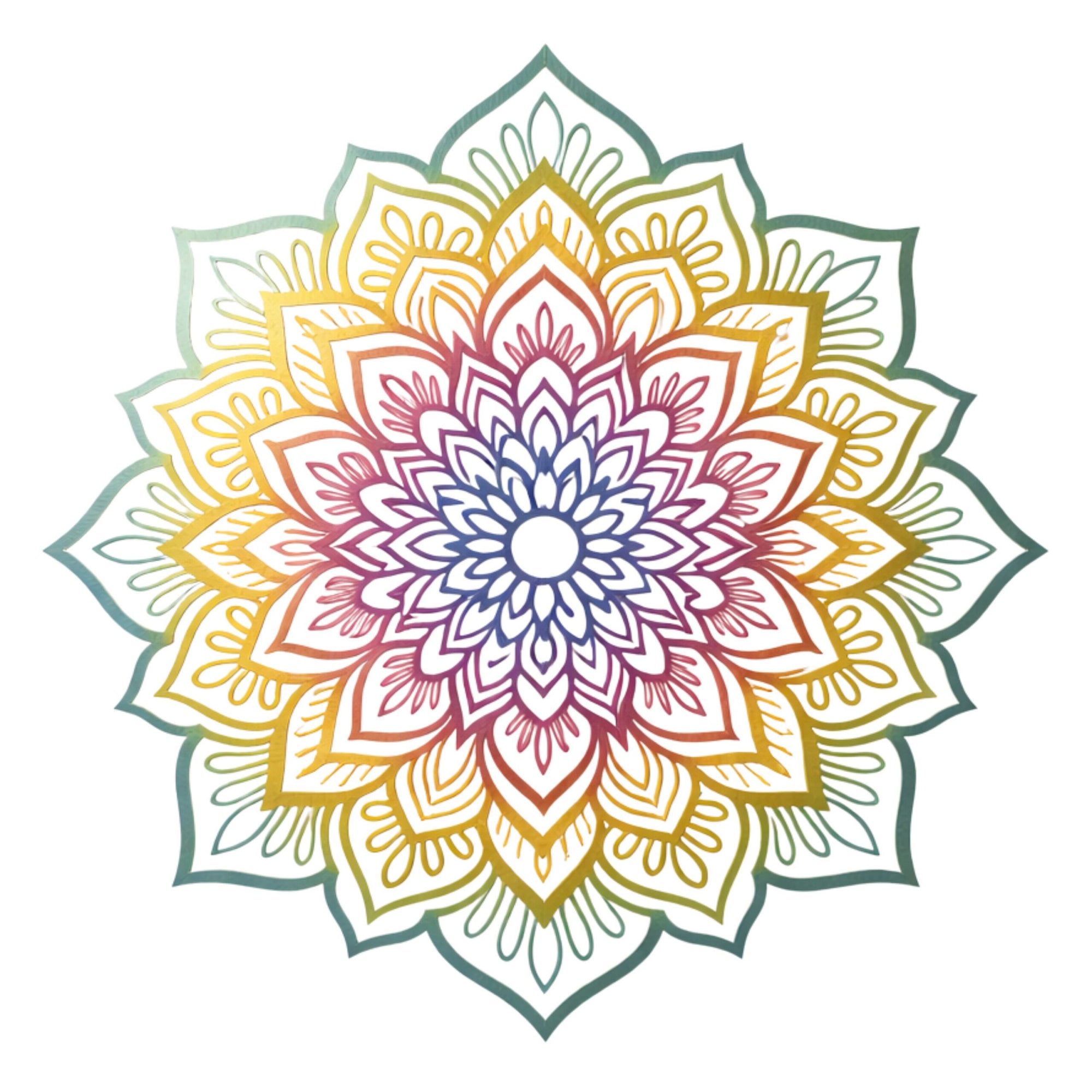 Mandala Flower Wall Art – Boho Rainbow Style UV Printed Metal Decor for Living Room &amp; Meditation Space