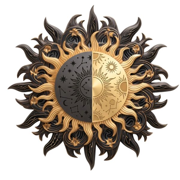 Sun Moon Wall Art – Celestial Boho UV Printed Decor for Indoor &amp; Outdoor Spaces