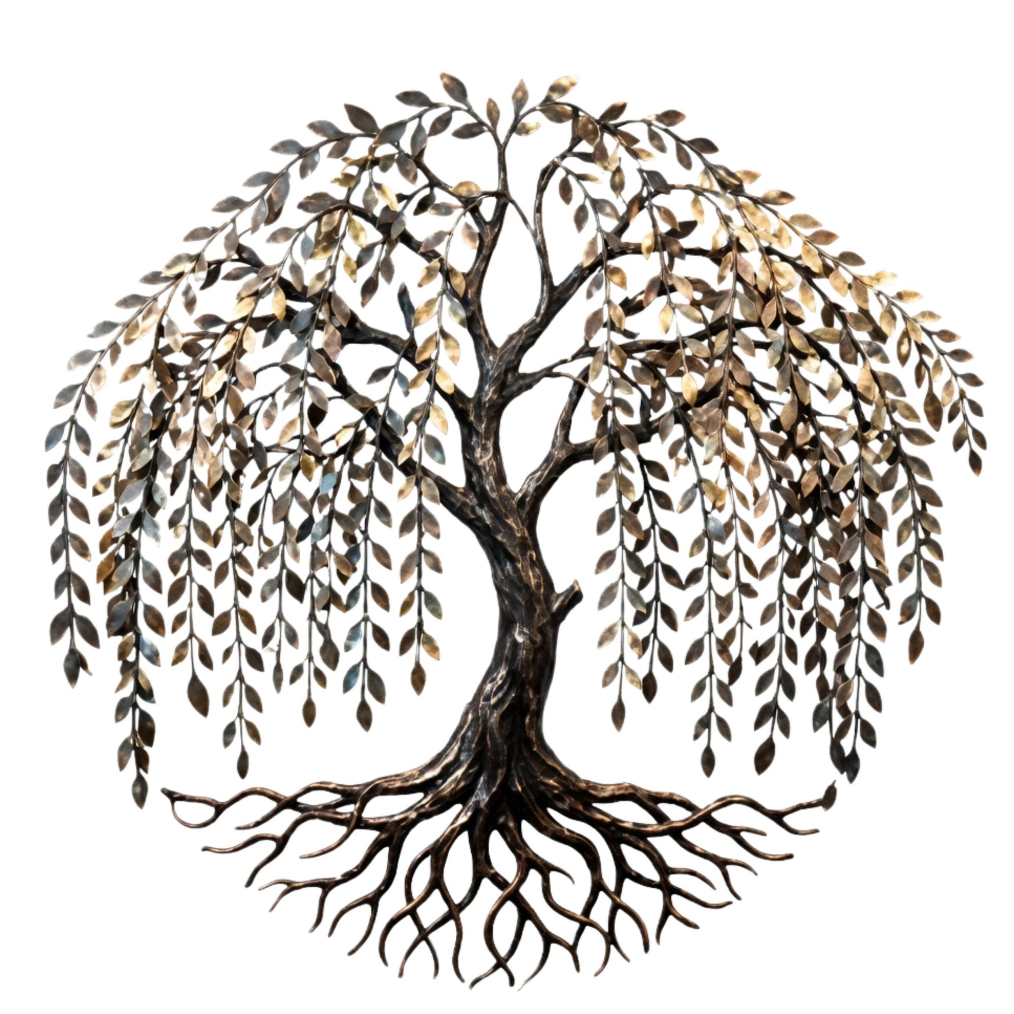 Tree of Life Metal Wall Art – Rustic Nature UV Printed Aluminum Decor for Living Room Garden Wall Decor