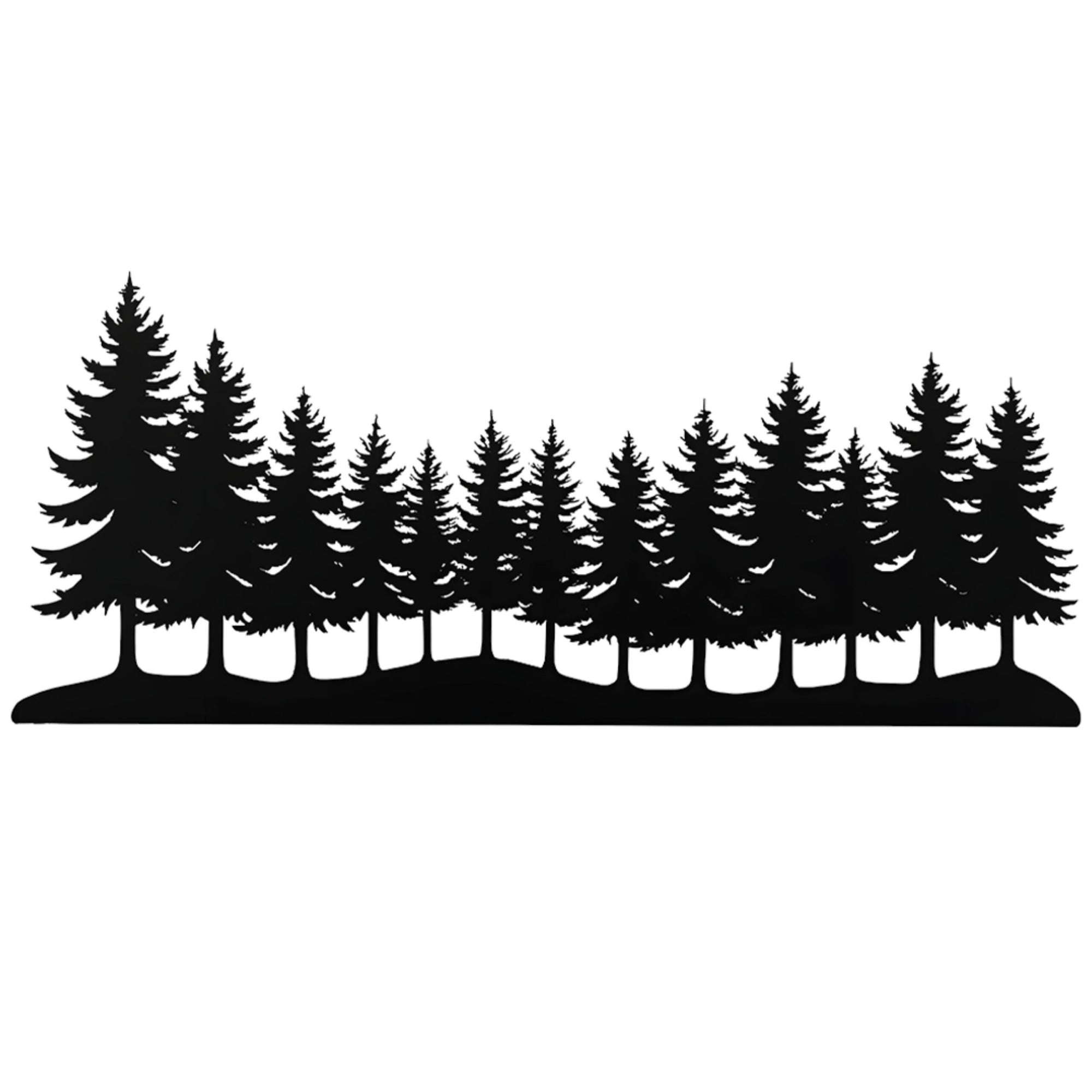 Pine Forest Wall Art – Rustic Nature Silhouette UV Printed Aluminum Decor for Indoor Outdoor Wall Display