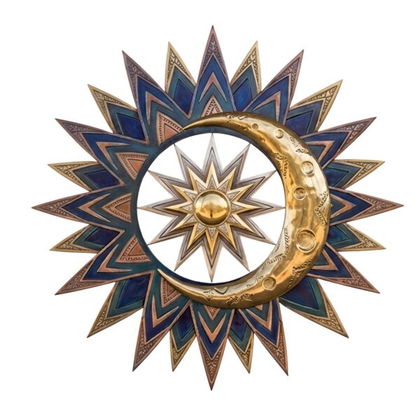 Sun Moon Wall Art – Boho Celestial Style UV Printed Metal Decor for Living Room &amp; Bedroom