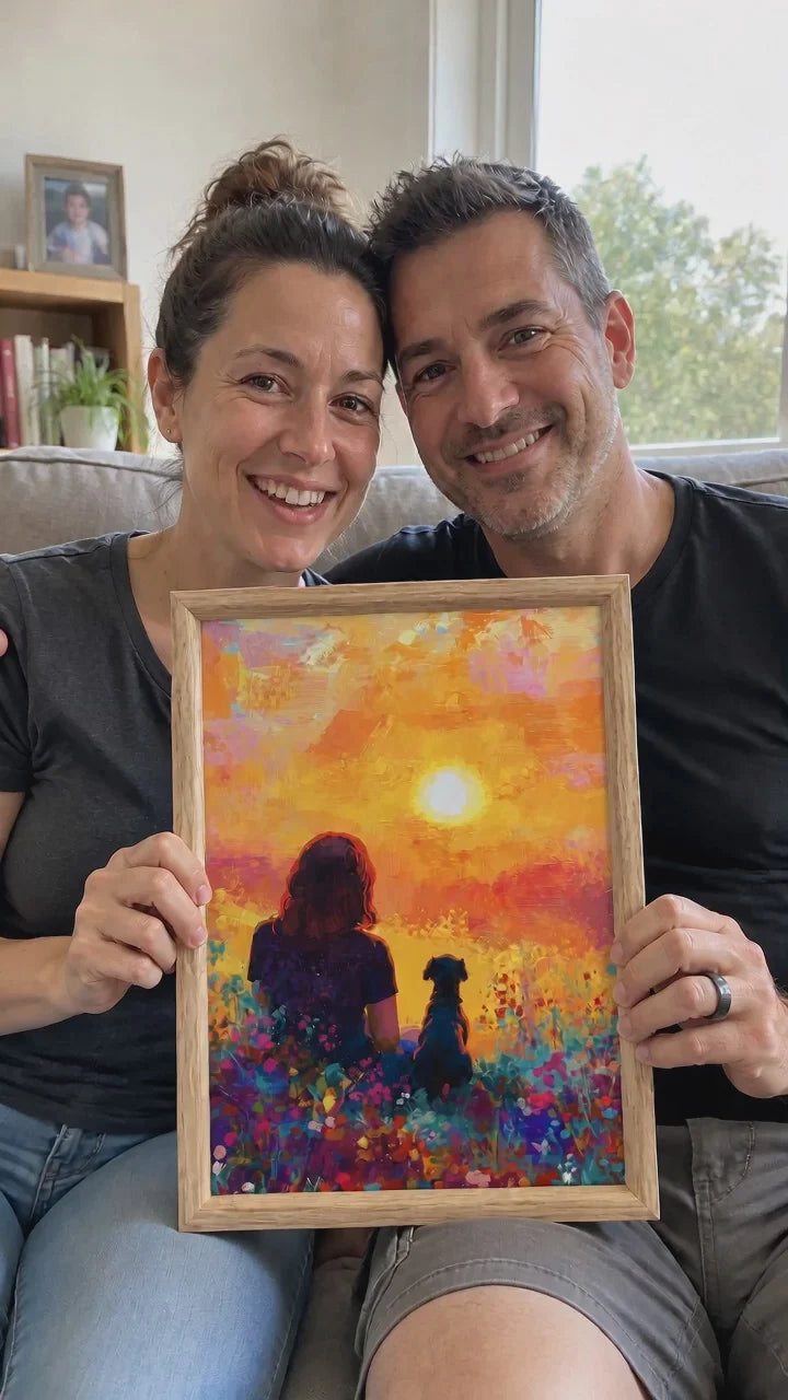 At home with their pet art